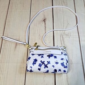 Liz Claiborne White Blue Floral Crossbody